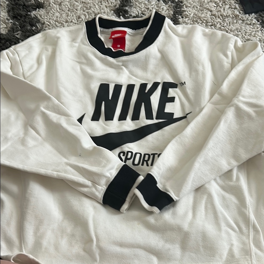 Nike White and Black Sweatshirt